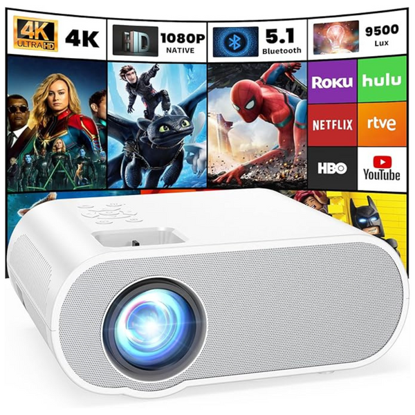 Hompow T20 9500-Lumens Home Theater Projector