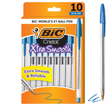10-Count BIC Cristal Xtra Smooth Medium Point Ballpoint Pens (1.0mm)