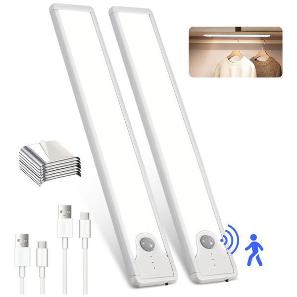 2-Pack Sunlinkco 8" 41 LED Rechargeable Magnetic Motion Sensor Light