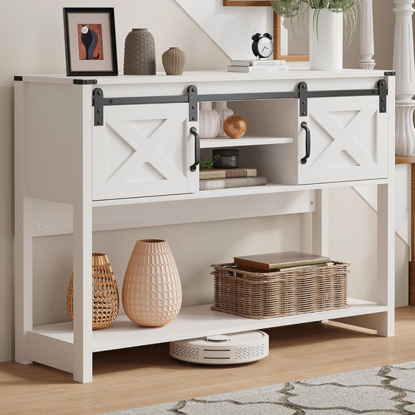 RoyalCraft Farmhouse Entryway Tall Console Table