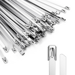 100-Piece 11.8" Heavy Duty Self-Locking Cable Metal Zip Ties