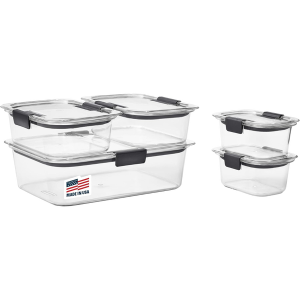 Set of 5 Rubbermaid Brilliance Food Storage Containers