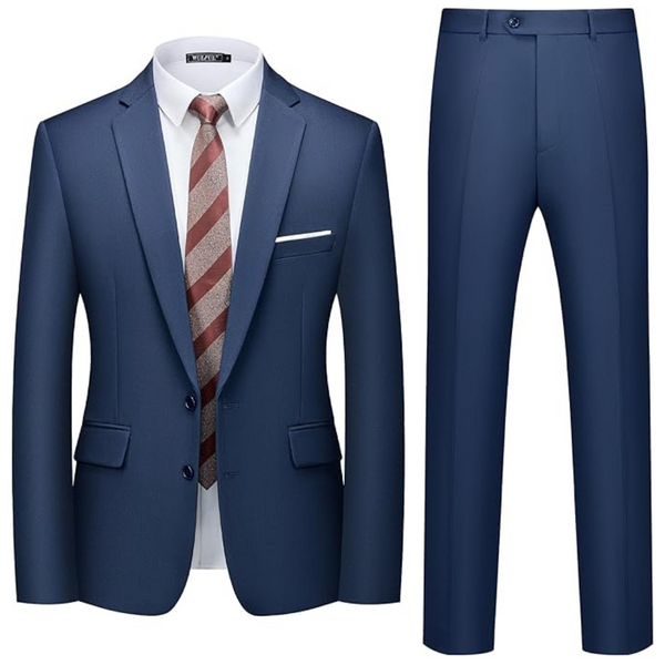 Men's 2 Piece Slim Fit Two Button Blazer Jacket Pants Set