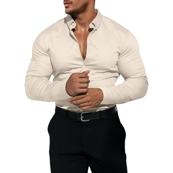 JEMLDL Long Sleeve Stretch Wrinkle Free Dress Shirt