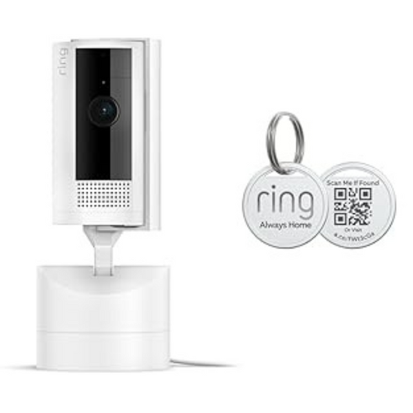 Ring Pan-Tilt Indoor Cam With 360-Degree Pan Coverage + Ring Pet Tag