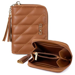 RFID Blocking Leather Quilted Credit Card Women's Wallet