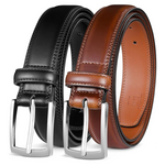 2-Pack MILORDE Men's Leather Dress Belt