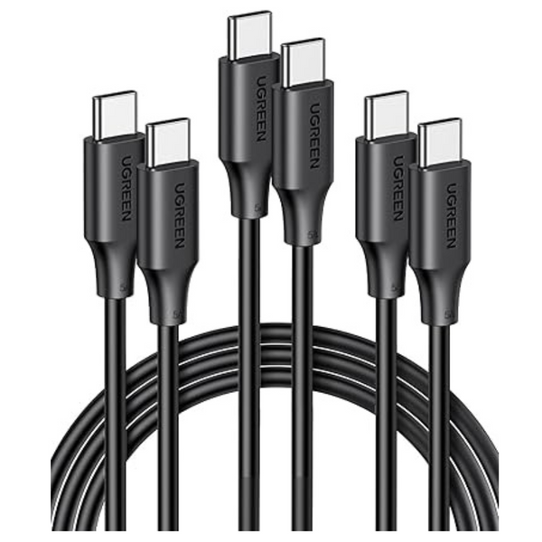 3-Pack UGREEN 6.6ft 100W Fast Charging USB-C Cable