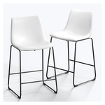 2-Count NicBex Retro Bar Stools Crazy-Horse Leather with Metal Legs Barstools