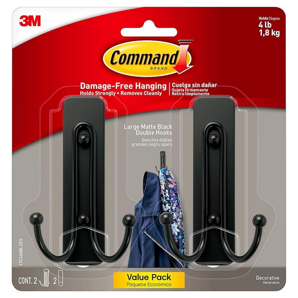 2-Count Command Large Wall Hooks w/ Adhesive Strips