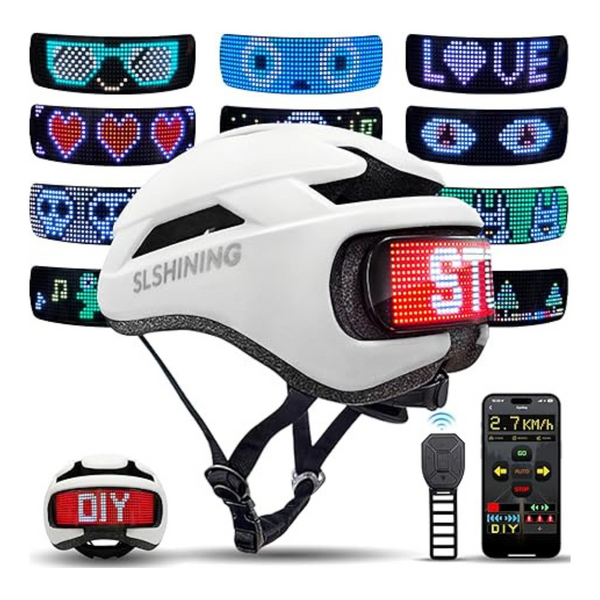 LED Smart Bike Helmet w/Turn Signals, App Control & Built-In Speedometer