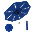 10-Ft Patio Umbrella w/ Solar LED Lights (Navy Blue)