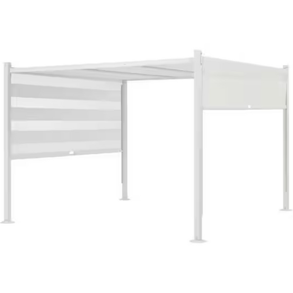 9.8ft x 9.8ft Hampton Bay Stillman White Metal Pergola