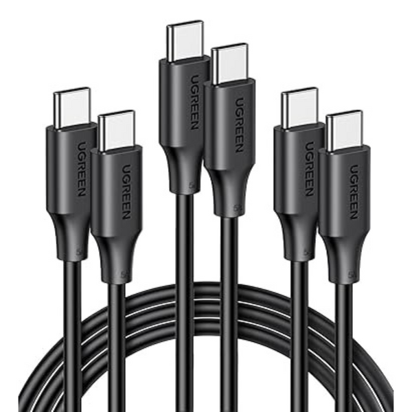 3-Pack UGREEN 6.6ft 100W Fast Charging USB-C Cable