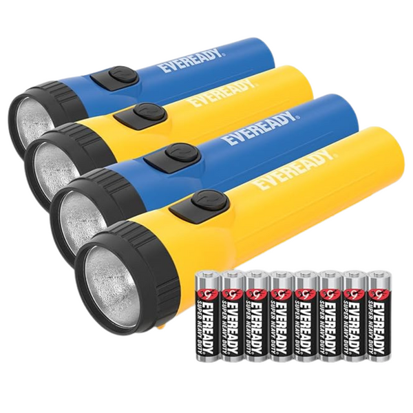 EVEREADY LED Flashlights (4-Pack) With AA Batteries Included