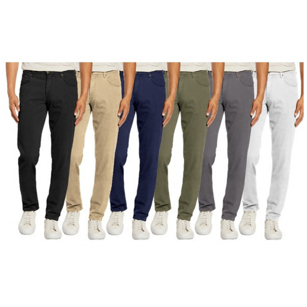 2-Pack Assorted Men's 5-Pocket Stretch Chino Pants