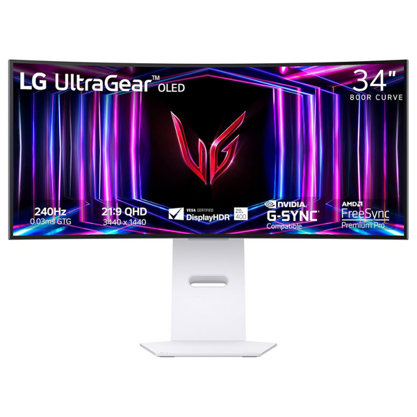 LG Ultragear 34" Curved 1440p WQHD 240Hz 0.3ms OLED Freesync & G-SYNC Compatible Gaming Monitor