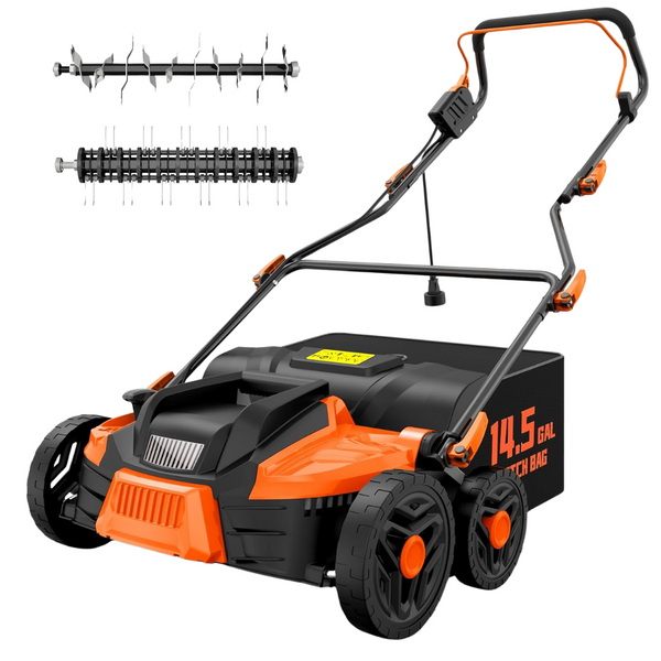Tiectown 16" 15.5 Amp 2-in-1 Electric Dethatcher & Scarifier