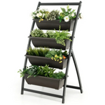 4-Tier Costway Vertical Elevated Raised Garden Bed W/ 4 Planter Boxes