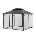 10ft x 12ft Hampton Bay Parksbury Antique Pewter Hard Top Gazebo