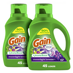 2-Pack 65-Oz Gain Laundry Detergent Liquid Soap Plus Aroma Boost (Moonlight Breeze Scent)