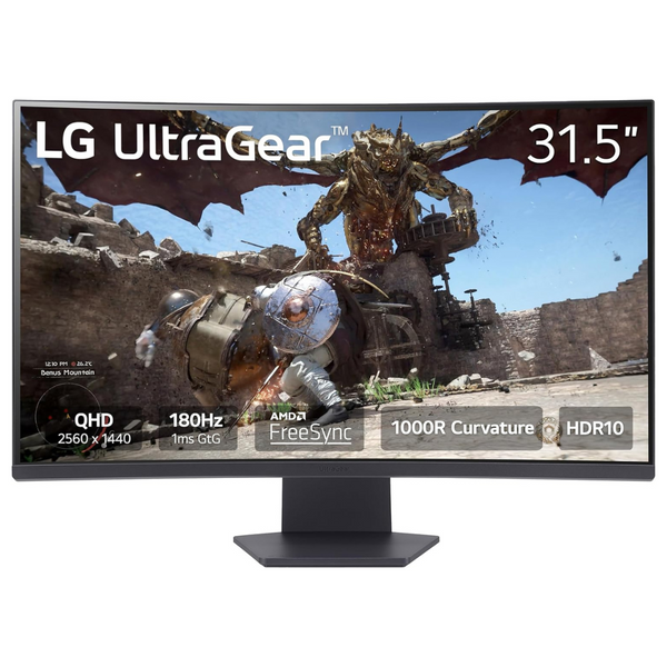 32" LG UltraGear 2K Curved 180Hz 1ms HDR VA Freesync Gaming Monitor