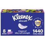 Kleenex Ultra Soft Facial Tissues (24 Flat Boxes, 180 Tissues per Box, 4,320 Total Tissues)