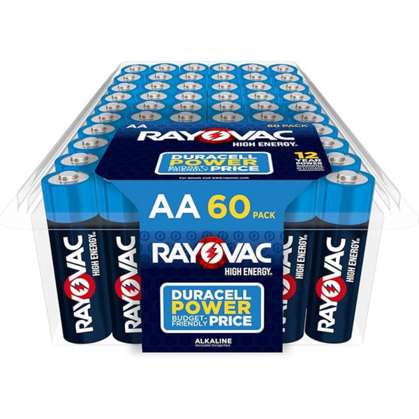 60-Count Rayovac High Energy Alkaline AA Batteries