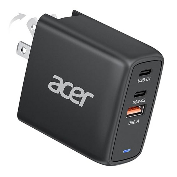 Acer 67W 3-Port USB-C & USB-A GaN Foldable Wall Charger