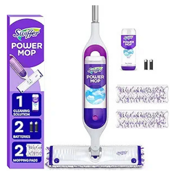 Swiffer PowerMop Multi-Surface Mop Kit with 2 Mopping Pad Refills