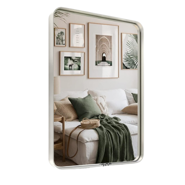 NicBex 40'' x 30'' Bathroom Alloy Frame Wall Vanity Mirror