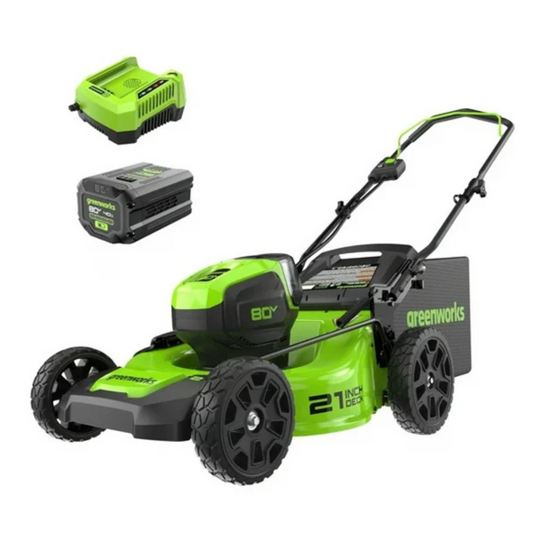 Greenworks Pro 80V 21" Push Lawn Mower With 4Ah Battery & Charger