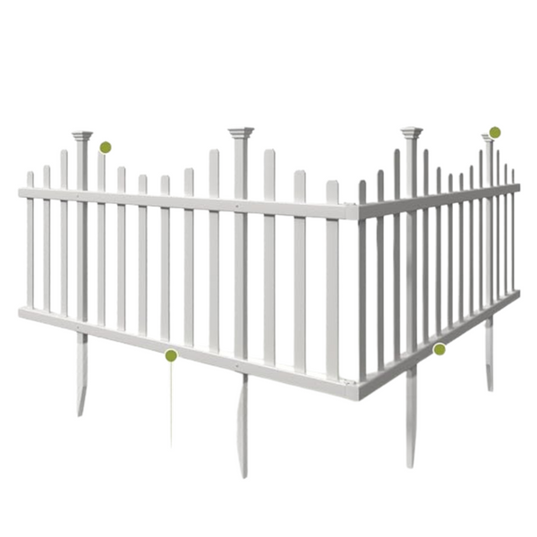 2-Pack Zippity 30" x 56.5" No Dig Madison Vinyl Picket Fence