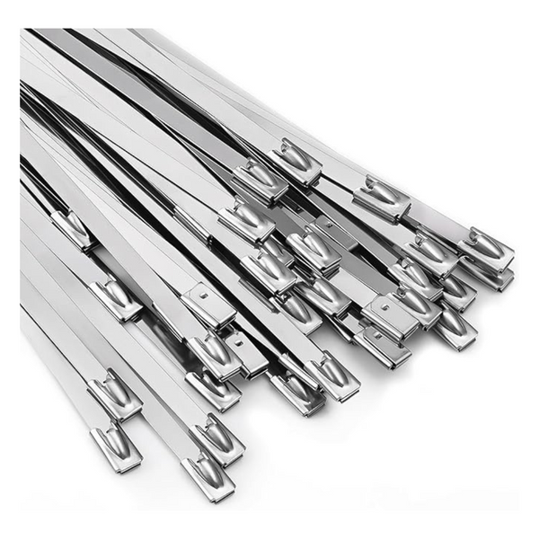 100-Piece 11.8" 304 Stainless Steel Self-locking Cable Ties