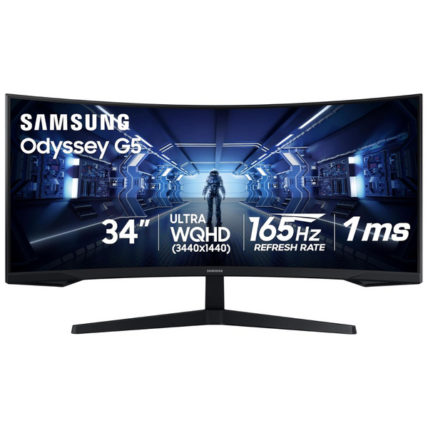 34" Samsung Odyssey G5 Curved Ultra WQHD 165Hz 1ms VA Freesync Gaming Monitor