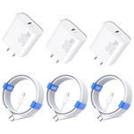 3-Pack 20W PD USB-C Wall Charger Block W/ 3-Pack 6.6ft USB-C To Lightning Cable