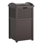 Suncast 33 Gallon Hideaway Can Resin Outdoor Trash With Lid (3 Colors)