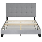 Furinno Laval Upholstered Platform Bed Frame (Full, Glacier)