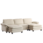 Ktaxon 120" U Shaped Sectional Convertible Sofa