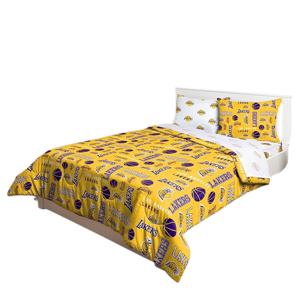 5-Piece FOCO Los Angeles Lakers NBA Team Color Bedding Set
