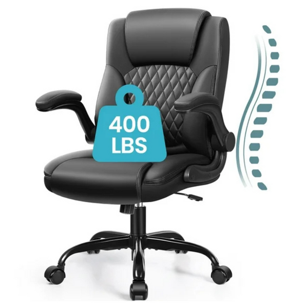 CoolHut Big And Tall Executive Leather Office Chair, 400lbs