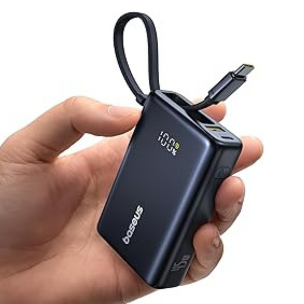 10000mAh Baseus PD 45W Portable Power Bank With Built-in USB-C Cable
