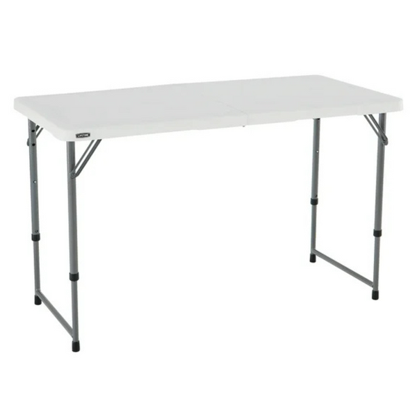 4-ft Lifetime Height Adjustable Folding Table (White Granite)