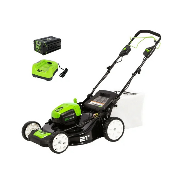 Greenworks 21" 80V Self-Propelled Lawn Mower w/5Ah Battery & Charger