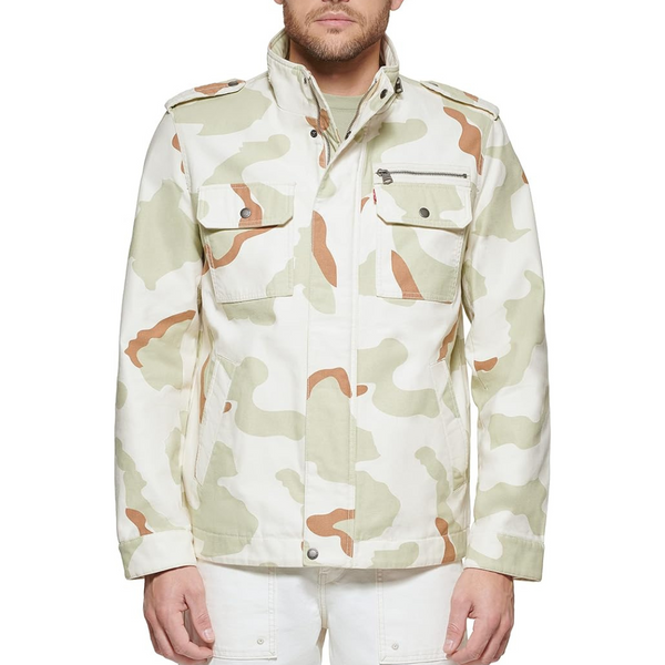 Levi's Men's Washed Cotton Military Jacket (Desert Camo Unfilled)