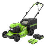 Greenworks 48V (2 x 24V) 20″ Brushless Cordless (Push) Lawn Mower (LED Headlight), (2) 4.0Ah Batteries And Dual Port Rapid Charger Included