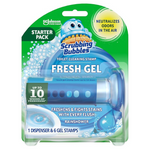 Scrubbing Bubbles Fresh Gel Toilet Bowl Cleaning Stamps, 1 Dispenser With 6 Fresh Gel Stamps