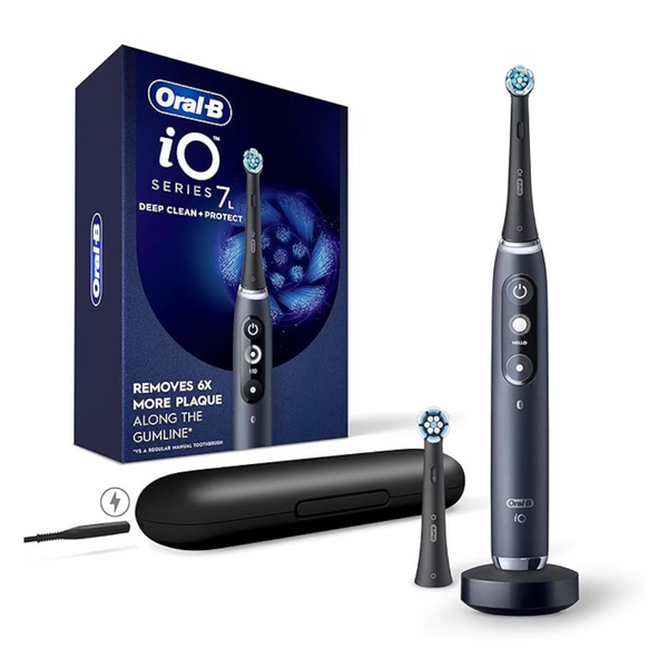Oral-B iO Deep Clean + Protect Rechargeable Electric Toothbrush With 2 Replacement Brush Heads, And Charging Travel Case