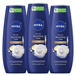 NIVEA Nourishing Care Body Wash With Nourishing Serum, Enriched With Provitamin B5 And Vitamin E (20 Fl Oz Bottle, Pack Of 3)