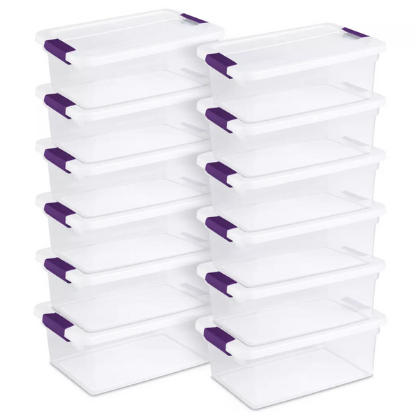 12-Pack Sterilite 15 Quart Clear View Storage Container Tote